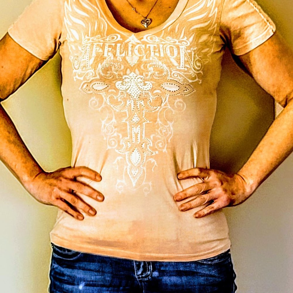 Affliction "Live Free" Rhinestone T-Shirt